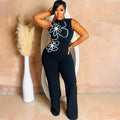 New Women Flower Design Sleeveless Tank Jumpsuits 2026 Summer Street Birthday Sexy Party Outfits One Piece Suit Rompers