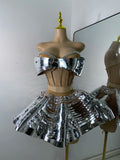 Women Sexy Shiny Diamonds Top Skirt Two Piece Sets Nightclub Party Stage Outfit Performance Danve Singer Costume Show Wear
