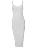 New 2026 Women Sexy Celebrity Midi Red White HL Elastic Bandage Dress Spaghetti Strap Club Bodycon Party Dress Wholesale HL434