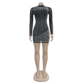 Women Mesh See Though Diamonds Hot Rhinestones Pearl Beading Tassel Bodycon Mini Dress Vestidos Sexy Party Evening Dresses