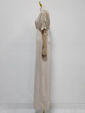 Apricot Elegant Draped Bodycon Maxi Dress for Women Off The Shoulder Ruched Accent Evening Skirt for Wedding Guest Occasions