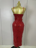 Elegance Pearl Beading Sequins Sleeveless Sexy Strap Bodycon Long Dress Women Celebrate Evening Party Birthday Outfit Vestido