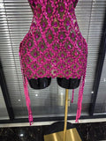 Sparkly Crystal Women Sexy Halter Off the Shoulder Bodycon Mini Dress Celebrate Nightclub Party Bar Singer Birthday Clothing