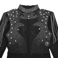 Sexy Rhinestone Patchwork Bodycon Jumpsuits Women Mesh See Through Long Sleeves Rompers Female Party Clubwear Overalls