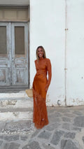 Women Sheer Lace Satin Mermaid Maxi Gown High Neck Long Sleeve Cutout Back Slim Fit Robe Formal Wedding Party 2026New Hot Gowns