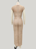 Black Burgundy Sexy Mesh Patchwork Bodycon Midi Bandage Elasticity Dress Women's Basic Fashion Club Party Vestidos