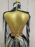New Shiny Diamond Sequin Tassels Sexy Mesh Long Sleeved Two Piece Set Women Evening Birthday Party Nightclub Stage Costume