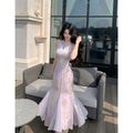 Olivegirl Sexy Fish-tail Dress Sweet 2026 Chinese-Style Wraparound Women's Qipao Jacquard Dresses Elegant Sweet Cardigan Coat