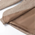 Vintage Notched Collar Blazer Women Single Button Long Sleeve Patch Pocket Check Coats Luxury Winter Fall Elegant Outerwear