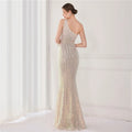 High Quality Women Design Maxi Dress Sexy One Shoulder Sequin Evening Dress Party Night Elegant Long Prom Dress Vestidos