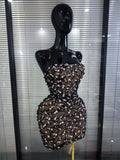 White Black Color Women Sexy Strapless Shining Crystal Bodycon Mini Dress Celebrate Evening Party Birthday Outfit Wholesale