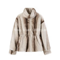 Iconic Blogger Fashion Vintage Striped Sable Mink Peplum Jacket Women 2026 Winter Luxury Brand Faux Fur Coat Outerwears