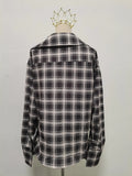 American Retro Sexy Plaid Shirt for Women Lapel Long Sleeve Loose Street Hot Girl Shirts Female Autumn Clothes New