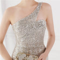 High Quality Women Design Maxi Dress Sexy One Shoulder Sequin Evening Dress Party Night Elegant Long Prom Dress Vestidos