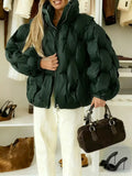 Women Casual Short Padded Puffer Coat Stand Collar Zipper Closure Elastic Cuff Quilted Loose Jacket 2026 Winter Street Outerwear