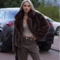 Fluffy Faux Fur Short Coat Women Lapel Long Sleeve Soft Plush Warm Cropped Jacket Lady Winter Outerwear Casual Streetwear