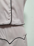 French Elegant Two Piece Set for Women Laple Sleeveless Slimming Cardigan Top High Waist A Line Skirt Suit Female