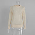 Mohair Round Neck Pullover Sweater For Women 2025 Spring Summer New Knitted Bottom Semi-sheer Knit Sweater Female Top