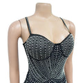 Mesh Sexy Dress Rhinestone Sleeveless Elastic Bodycon Trend Birthday Midnight Party Outfits Luxury Shiny Dress Vestidos