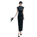 Retro Chinese Style Velvet Sleeved Qipao 2024 Spring/Summer New Slim Fashionable Women's Cheongsam Dress
