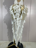 Sparkly Diamonds Pearl Transparent Mesh Long Dress Women Evening Party Birthday Wedding Gown Celebrity Sexy Stage Outfit