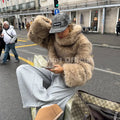 New Blogger Fashion 2026 Autumn Winter Faux Fur Pullovers Women Faux Fox Fur Jacket Coat Chic Street Girls Thick Jumper