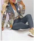 Elegant INS Paisley Butterfly Blazer Suit and Pants Two 2 Piece Set  Women 2022 Autumn Winter Street Outfit Tracksuit