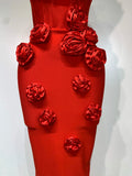 Women Sexy Bodycon Dress Fashion White Elegant Strapless Flower Slim Dress Casual Streetwear Club Birthday Party Dresses
