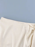 Elegant Satin Midi Women Skirts Tassel Asymmetrical Luxury Loose Long Skirt for Club Evening Party Summer Fashion