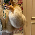 Iconic Street Fashion Week Luxury Brand Gardient Cropped Faux Fur Coat Women Winter 2026 Hot Cool Girls Fluffy Short Fur Jacket