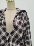 American Retro Sexy Plaid Shirt for Women Lapel Long Sleeve Loose Street Hot Girl Shirts Female Autumn Clothes New