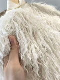 Original High-quality 2026 New Women's Round-neck Button-down Feather Decoration Metal Thread Long-sleeved Coat