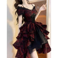 Olive Girl Red Embroidered Lolita Dress for Ren Faire 2026 Fairycore Photoshoot Everyday Wear S-XL XS-3XL Plus Size Hand Embroidered Dramatic Silhouette Romantic Editorial Not Costume Lolita Dress Chinese Heritage Fashion Women
