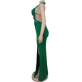New Women's Hemp Rope Maxi Dress Sexy Criss Cross Cut-Out Halter Neck Backless High Slit Party Dresses Birthday Outfits