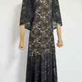 2026 New Banquet Evening Party Standing Collar Shawl Elegant Slimming Yellow Lace Dress Fashion Long Dress for Women