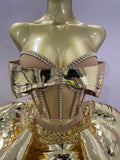 Sexy Stage Performance Costume Two Piece Set Silver Sequins Rhinestone Fancy Outfit Women Backless Shiny Birthday Party Dresses