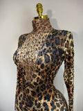 Women 2026 Stretch Leopard Print Sexy Bodycon Jumpsuit Bar Nightclub Singer Dancer Luxury Diamond Stage Performance Outfit