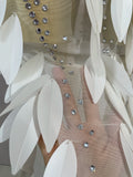 Sparkly Diamonds Pearl Transparent Mesh Long Dress Women Evening Party Birthday Wedding Gown Celebrity Sexy Stage Outfit