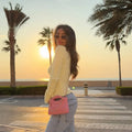 Solid Casual Sweater for Women Round Neck Long Sleeve Spliced Single Breated Slimming Basics Cardigan Female Autumn