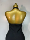 Women Sexy Black Sleeveless Backless Beading Bodycon Long Bandage Dress Evening Party Birthday Dress Elegant Knitted Vestidos i
