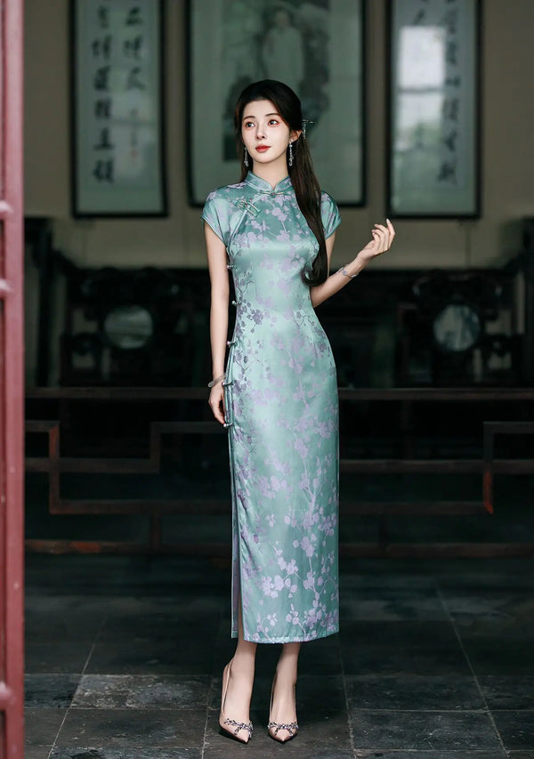 Retro Women's Temperament Republic of China Style Summer Qipao Daily Wearable Long Modified Dress Qipao Dress