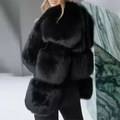 Solid Temperament Fur Coats For Women Lapel Long Sleeve Patchwork Zipper Slimming Jackets Female Fashion Style New