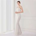 High Quality Women Design Maxi Dress Sexy One Shoulder Sequin Evening Dress Party Night Elegant Long Prom Dress Vestidos