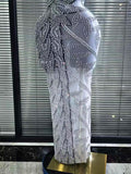 Sexy Mesh See Through Evening Prom Birthday Photo Shoot Singer Stage Outfit Luxury Rhinestone Sleeveless Silver Long Dress