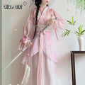 Olive Girl Pink Embroidered Hanfu Dress for Ren Faire 2026 Garden Wedding Fairycore Photoshoot Everyday Wear S-L XS-3XL Plus Size Hand Embroidered Flowing Sleeve Dramatic Silhouette Romantic Cottagecore Editorial Not Costume Chinese Heritage Fashion Women