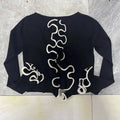 New Fungus Long Sleeve Knitted Cardigan Female Contrast Color Splice Short Top Lace Up Bodycon Sweater Cardigan Lady