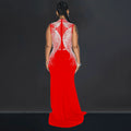 Luxury Woman Evening Party Dress Celebrities Outfits Gown Elegant Mesh Patchwork Rhinestone Birthday Dresses Clubwear