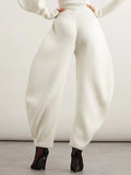 Solid Knitting Minimalist Pants For Women High Waist Loose Temperament Lantern Trousers Female Fashion Clothing Style 2023
