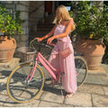 Elegant Lace Women Long Pant Set Square Neck Sheer Ruffle Hem Crop Cami Top High Waist Wide Leg Trousers 2026 Summer Chic Suit