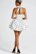 Elegant Red Backless Corset Halter Mini Dress Women Puff Hem Short Dresses Summer Evening Party Birthday Wedding Guest Cocktail